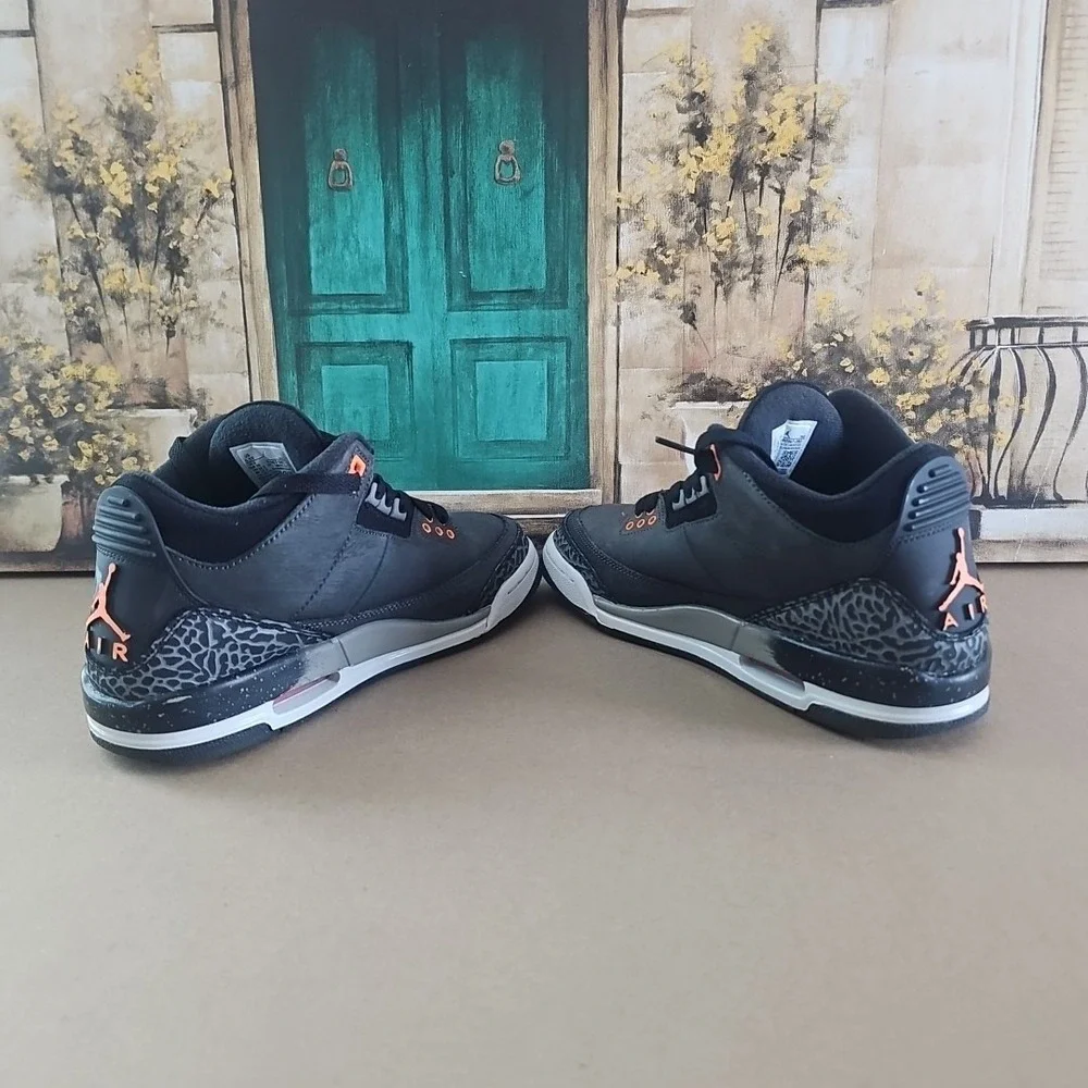 Nike Air Jordan Retro 3 Shoes Fear Pack Grey Orange OG DM0967-080 Mens Size 6.5Y
